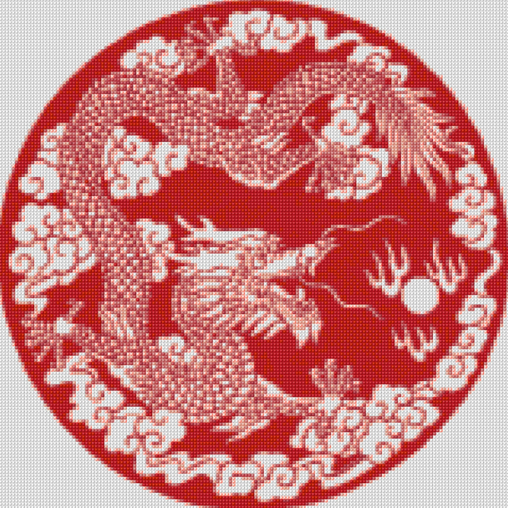 Chinese Red Dragon Cross Stitch Pattern PDF EASY Chart With Etsy - Chinese Cross Stitch Patterns Free