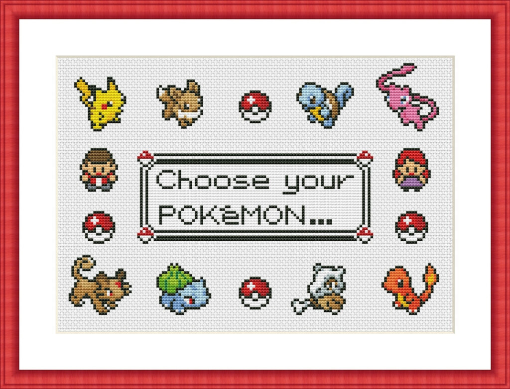Choose Your Pokemon V1 Cross Stitch Pattern PDF Instant Etsy - Pokemon Cross Stitch Patterns Pdf
