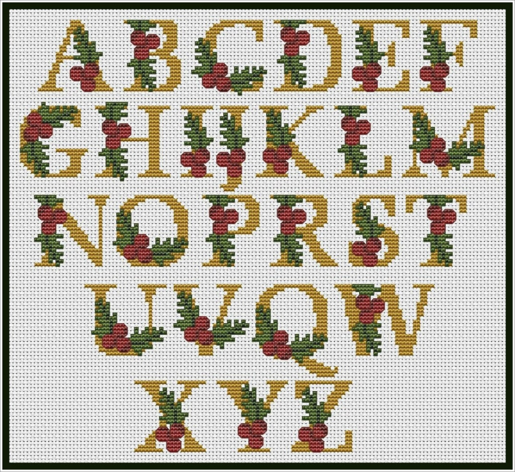 Christmas Alphabet Cross Stitch Chart Christmas ABC Pattern Etsy - Cross Stitch Christmas Alphabet Patterns