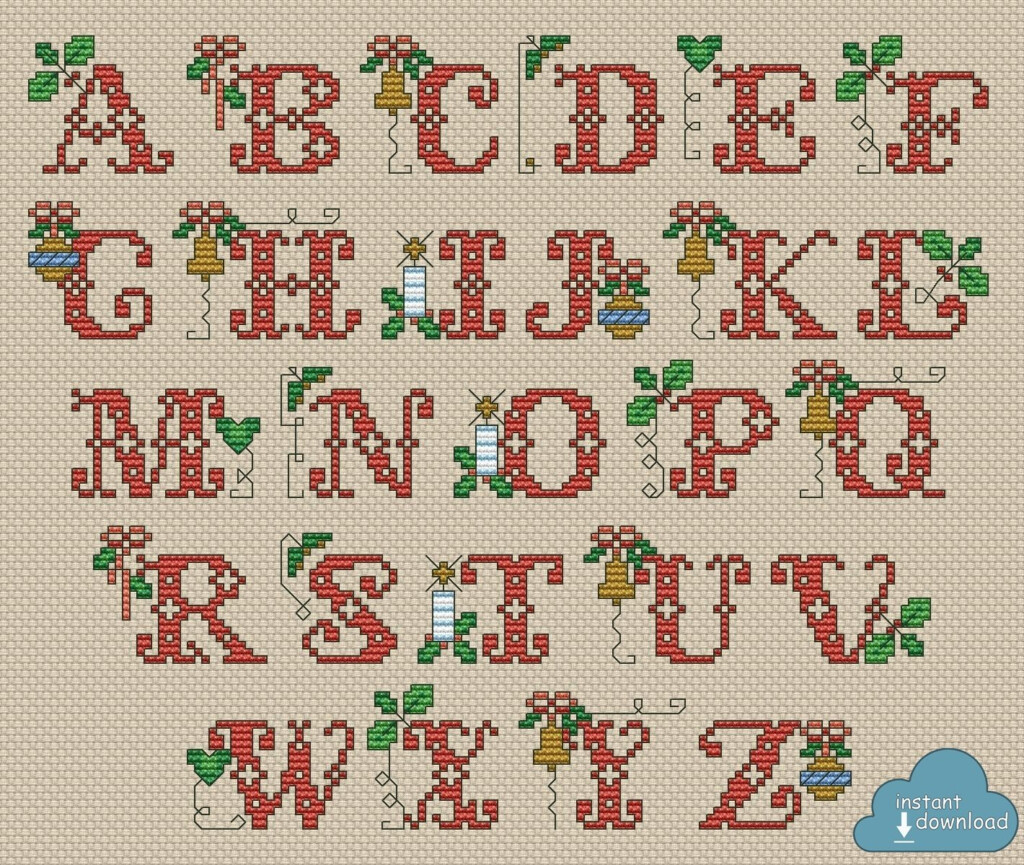 Christmas Alphabet Cross Stitch Patterns Cross Stitch Patterns - Cross Stitch Christmas Alphabet Patterns