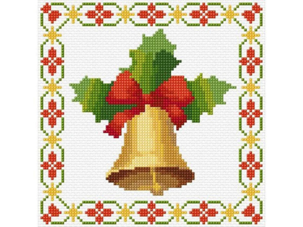 Christmas Bell With Border Cross Stitch Pattern PDF Pattern Etsy - Christmas Bell Cross Stitch Pattern