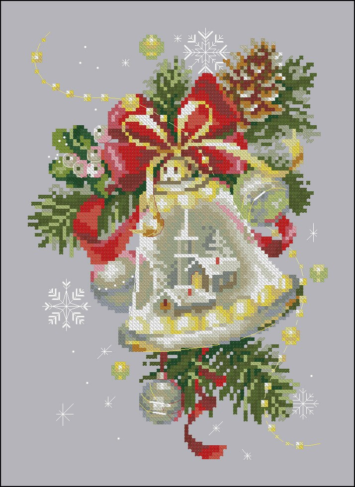 Christmas Bells Cross Stitch Chart PDF Digital Pattern Etsy de - Christmas Bell Cross Stitch Pattern