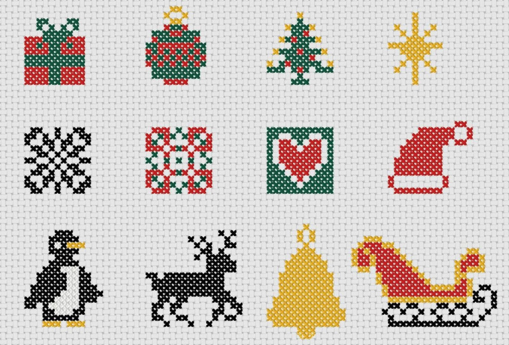 Christmas Cross Stitch Motifs Collection Of 22 Quick Designs Etsy UK  - Miniature Christmas Cross Stitch Patterns