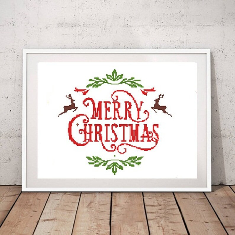 Christmas Cross Stitch Pattern Cross Stitch Patterns Etsy UK - White Christmas Cross Stitch Pattern