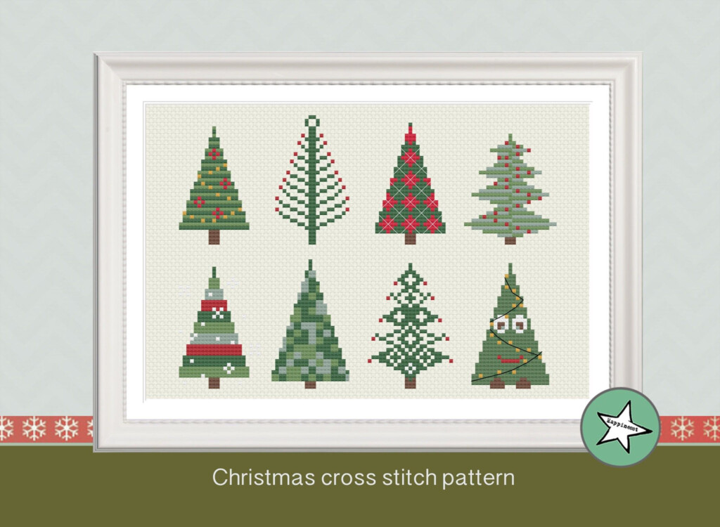 Christmas Cross Stitch Pattern Minis Christmas Tree For Etsy Cross  - Small Christmas Tree Cross Stitch Pattern