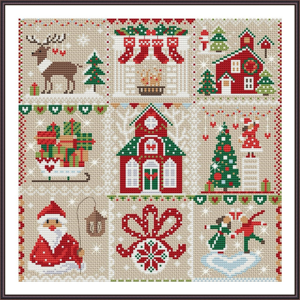 Christmas Cross Stitch Patterns Sampler Cross Stitch Etsy - Free Xmas Cross Stitch Patterns