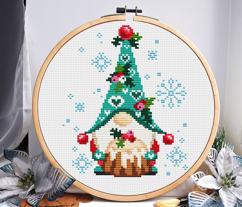 Christmas Gnome Cross Stitch Funny Christmas Cross Stitch Etsy - Funny Christmas Cross Stitch Patterns