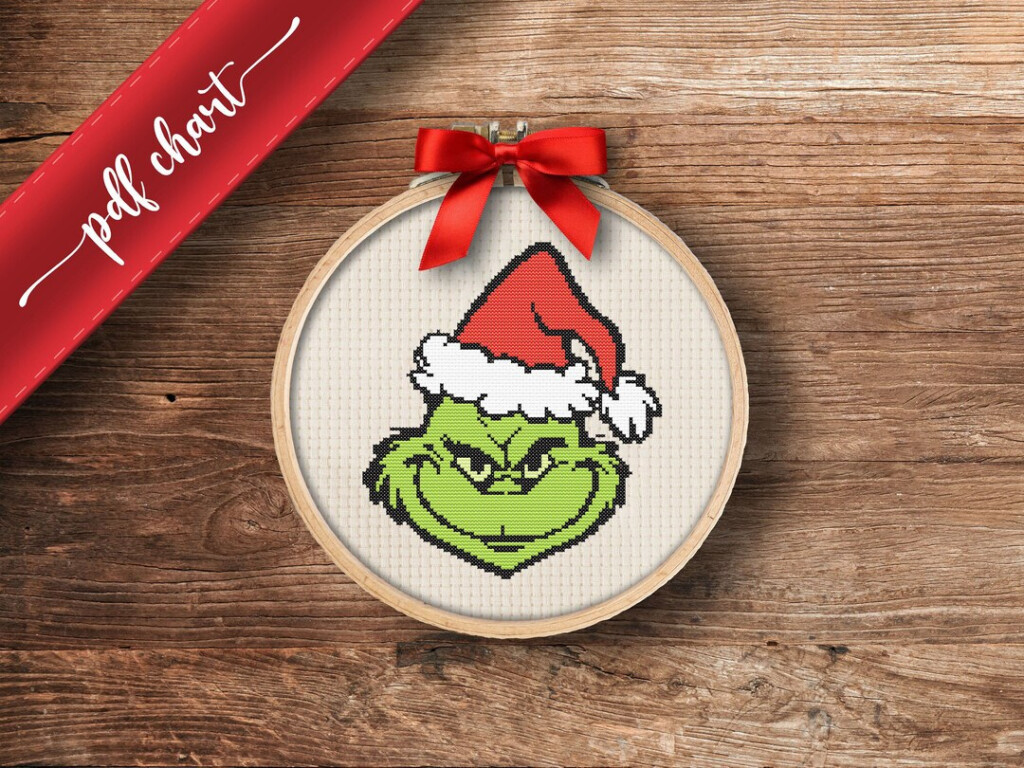 Christmas Greench Cross Stitch Pattern Mini Xmas Cross Stitch Design  - Funny Christmas Cross Stitch Patterns