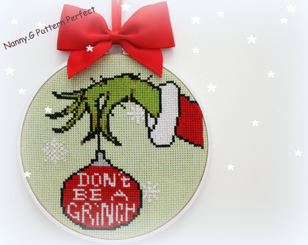 Christmas Grinch Cross Stitch Patterns X 2 Christmas Decorations  - Funny Christmas Cross Stitch Patterns