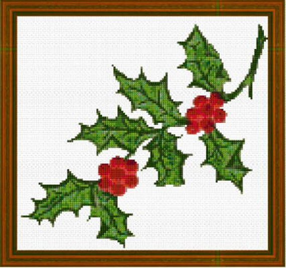 CHRISTMAS HOLLY Cross Stitch Chart By LairdJimscrossStitch - Holly Cross Stitch Patterns For Free