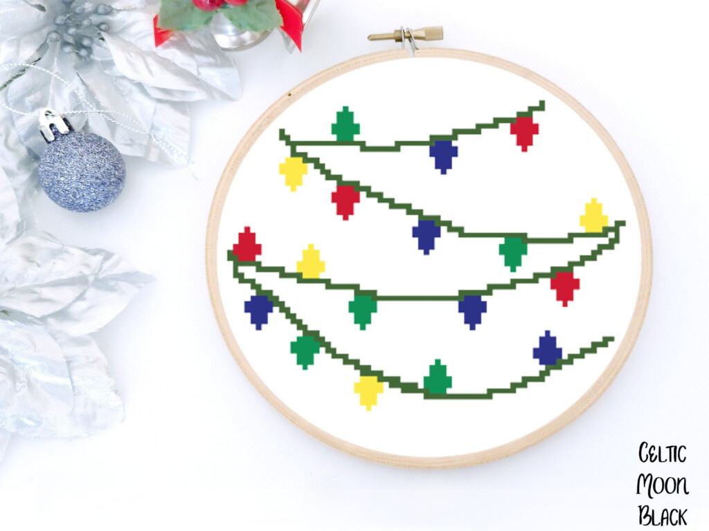 Christmas Lights Cross Stitch Pattern Christmas PDF Cross Stitch  - Christmas Lights Cross Stitch Patterns