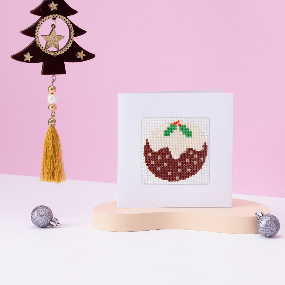 Christmas Pudding Cross Stitch Kit With Card And Envelope STITCHFINITY - Christmas Pudding Cross Stitch Pattern