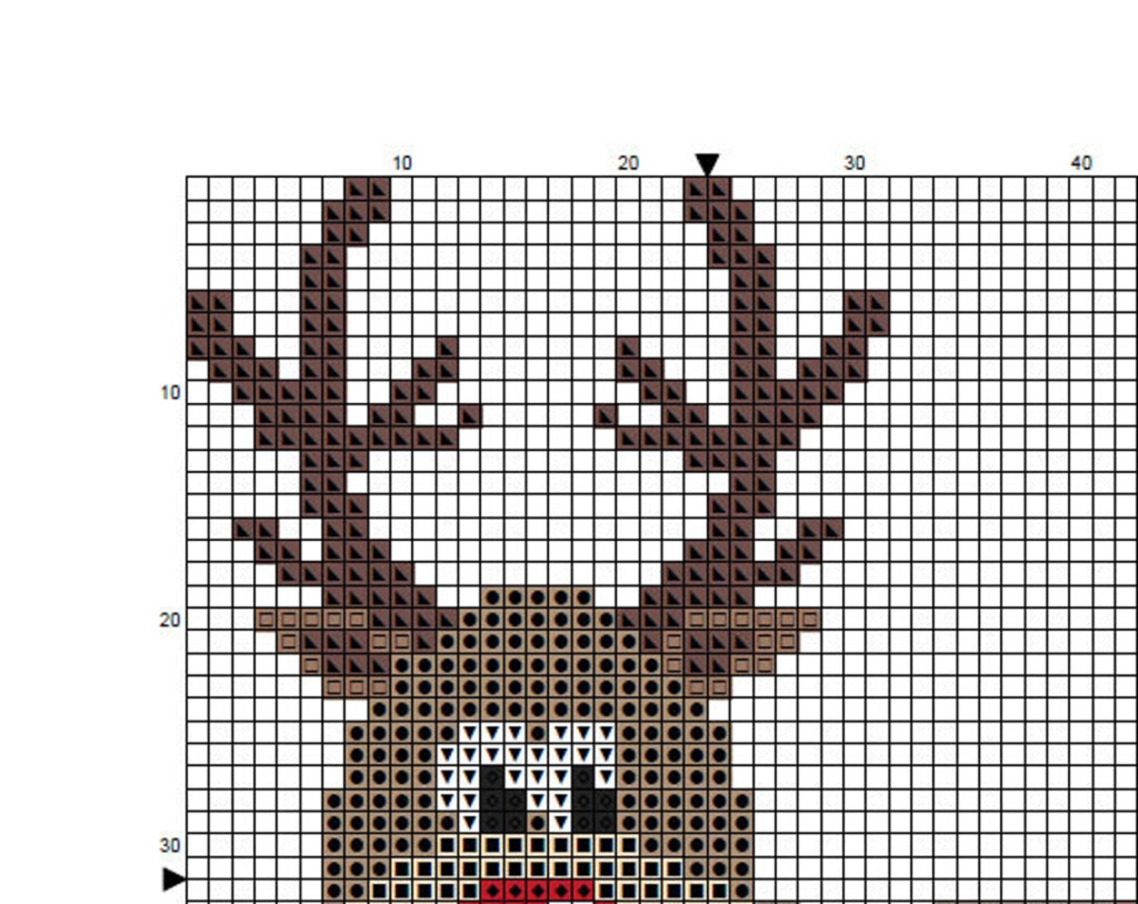 Christmas Reindeer Cross Stitch Pattern PDF Easy Holiday Deer Etsy - Free Christmas Reindeer Cross Stitch Patterns