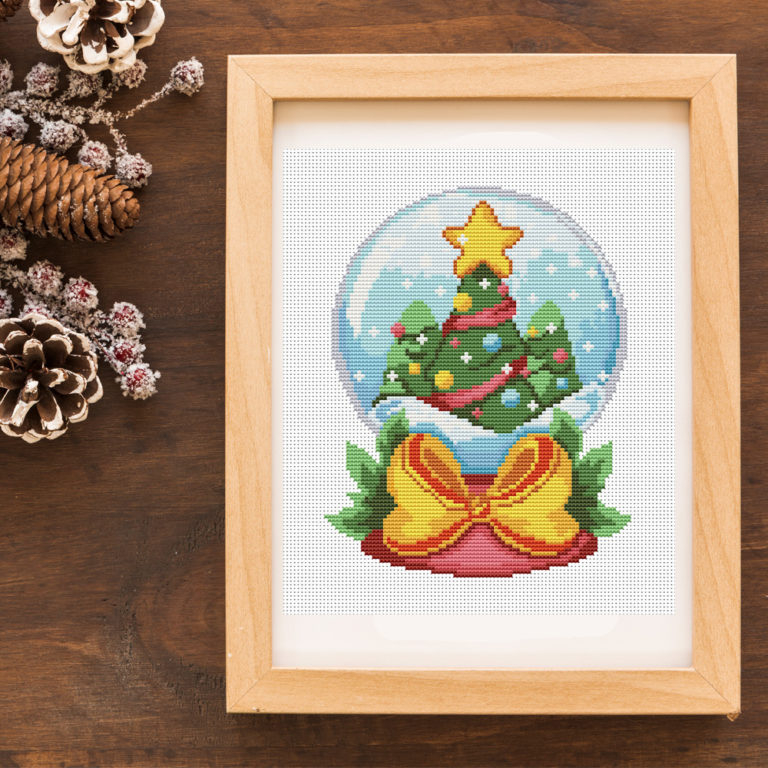 Christmas Snow Globe Cross Stitch Pattern 4Stitch Cross Stitch  - Snow Globe Cross Stitch Pattern Free