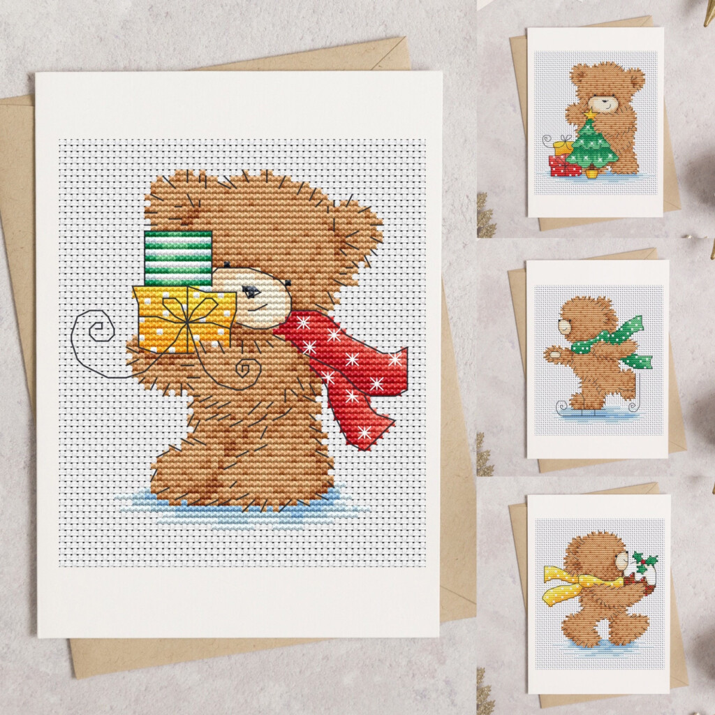 Christmas Teddy Bears Christmas Cross Stitch PDF Pattern Etsy - Christmas Bear Cross Stitch Pattern
