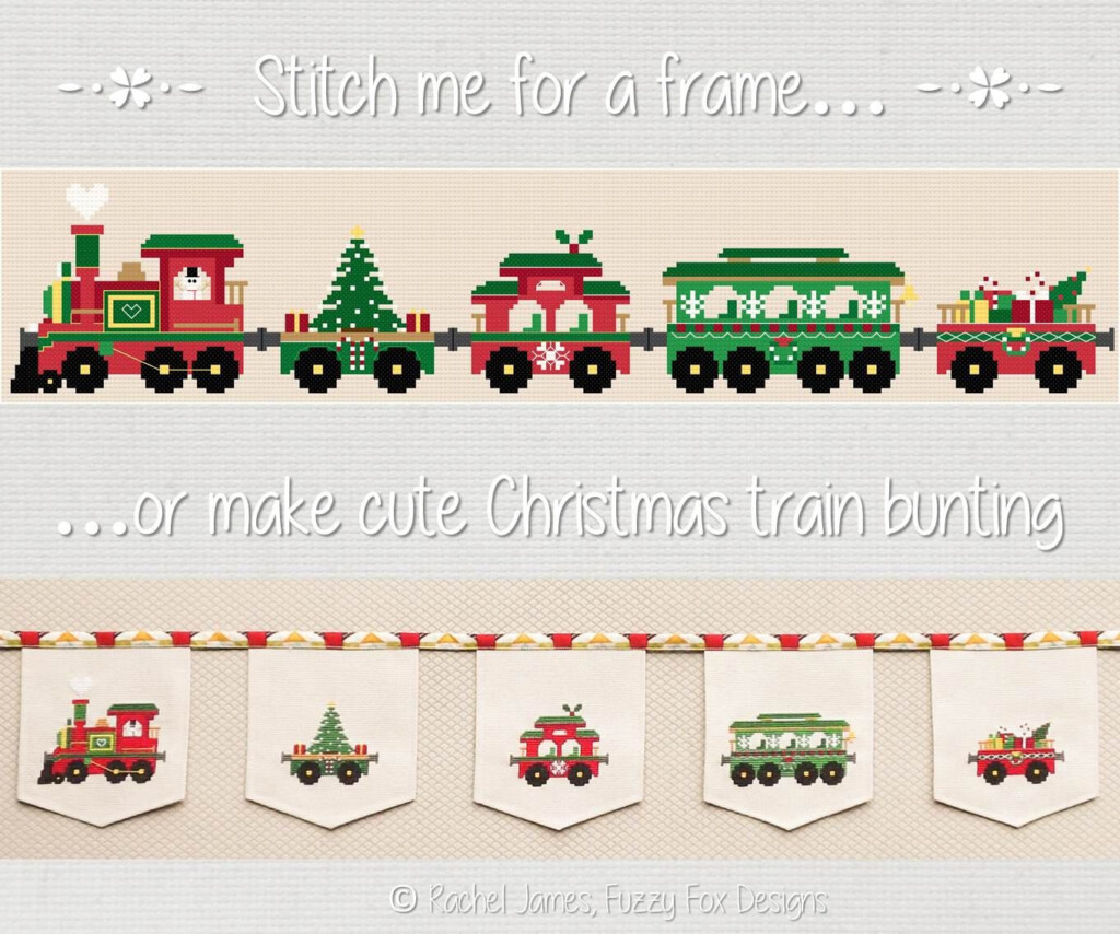 Christmas Train Bunting Cross Stitch Pattern PDF Etsy In 2021 Cross  - Christmas Train Cross Stitch Pattern