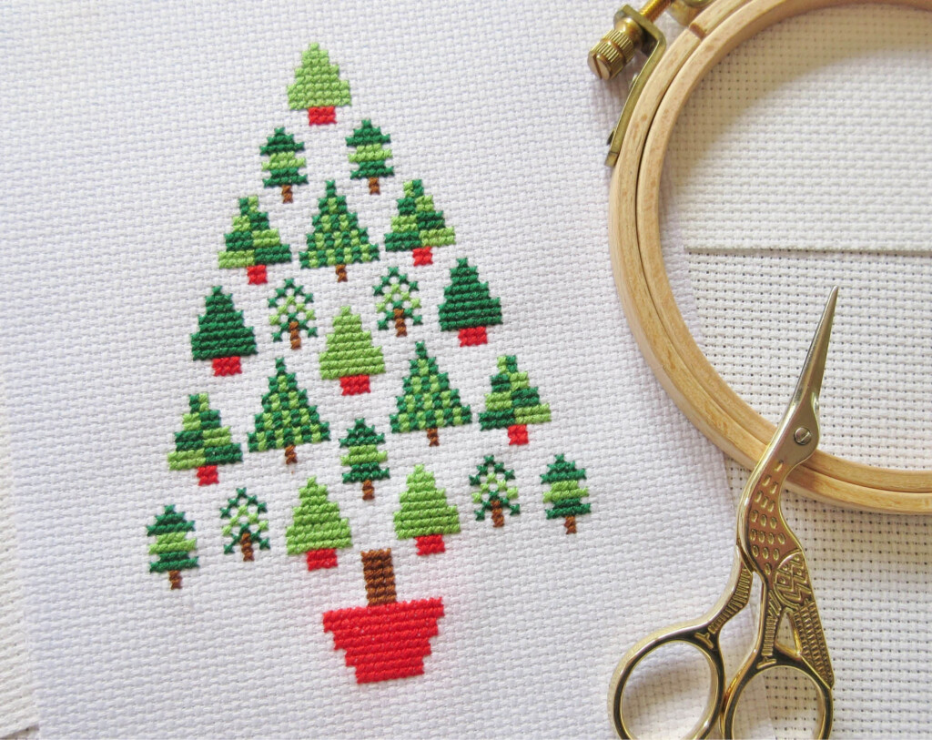 Christmas Tree Cross Stitch Pattern Modern Christmas Cross - Christmas Tree Cross Stitch Pattern