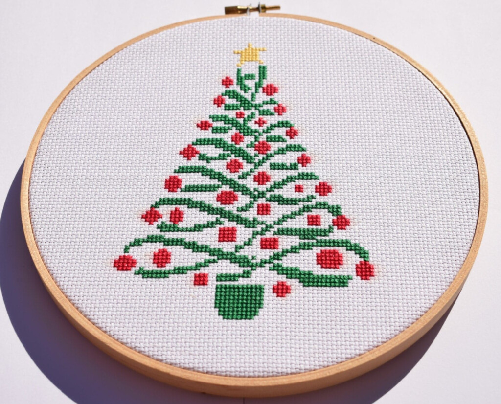 Christmas Tree Cross Stitch Pattern Modern Christmas Cross - Christmas Tree Cross Stitch Pattern