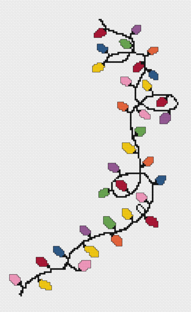 Christmas Tree Lights Cross Stitch Pattern I Christmas I Holiday I  - Christmas Lights Cross Stitch Patterns