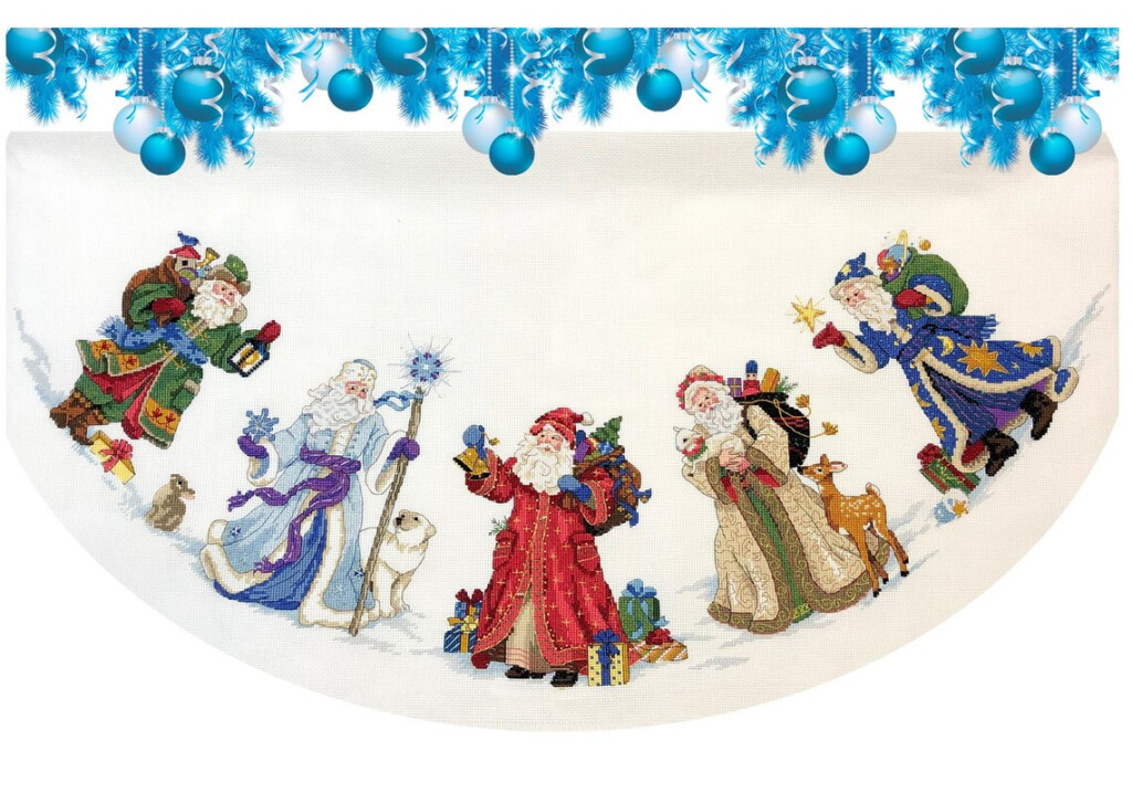 Christmas Tree Skirt Cross Stitch Pattern Colorful Art DIY Etsy - Cross Stitch Tree Skirt Pattern
