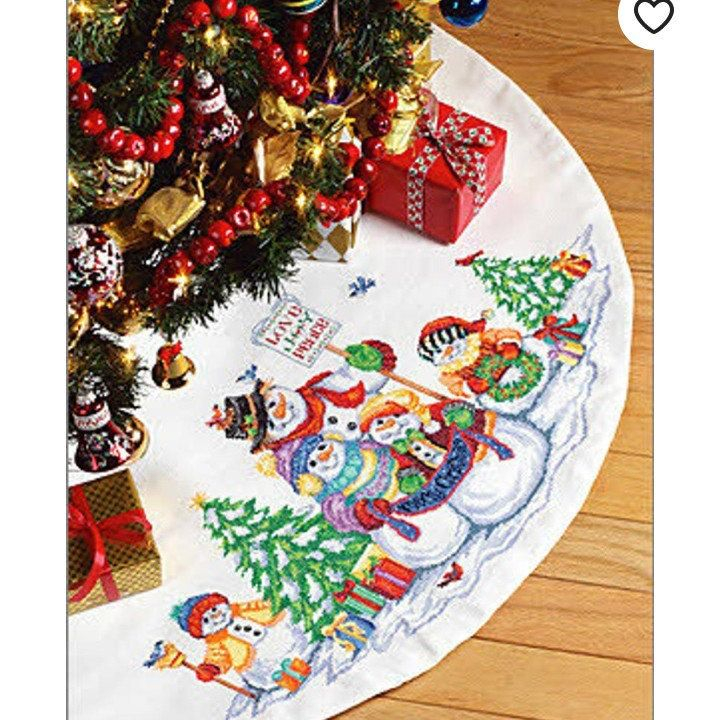 Christmas Tree Skirt Pattern Snow Folks Christmas Tree Skirt  - Cross Stitch Tree Skirt Pattern