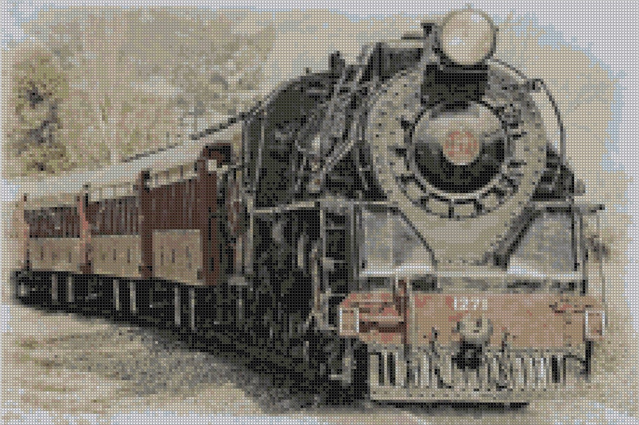 Classic Steam Train Counted Cross Stitch Pattern For Instant - Counted Cross Stitch Train Patterns