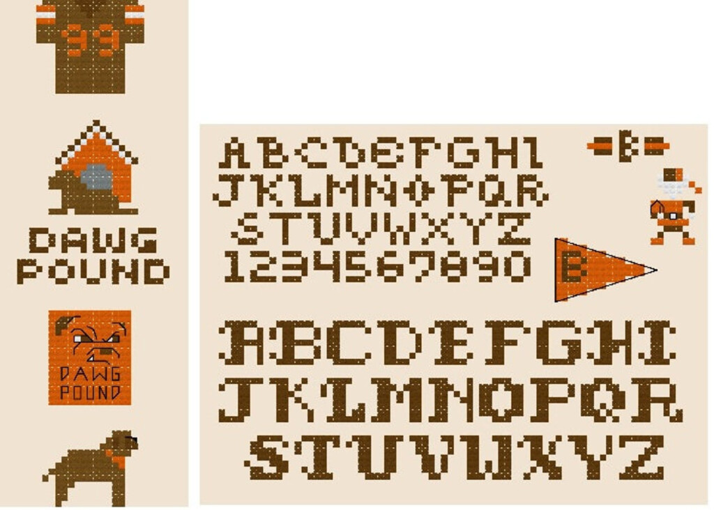Cleveland Browns Cross Stitch Patterns browns Cross Stitch cleveland  - Cleveland Browns Cross Stitch Pattern