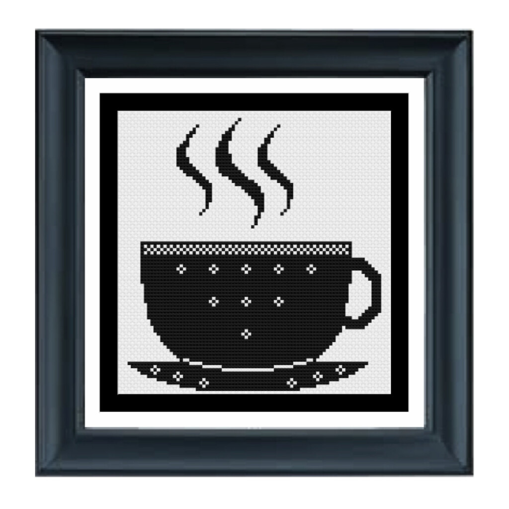 Coffee Cups 3 Pattern Collection Counted Cross Stitch Etsy - Cross Stitch Patterns Of Coffee Cups