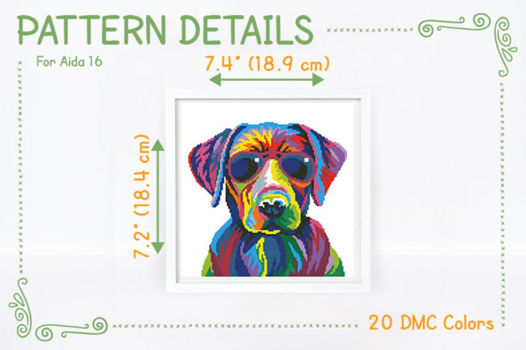 Colorful Labrador Retriever Cross Stitch Pattern Abstract Etsy - Labrador Retriever Cross Stitch Patterns