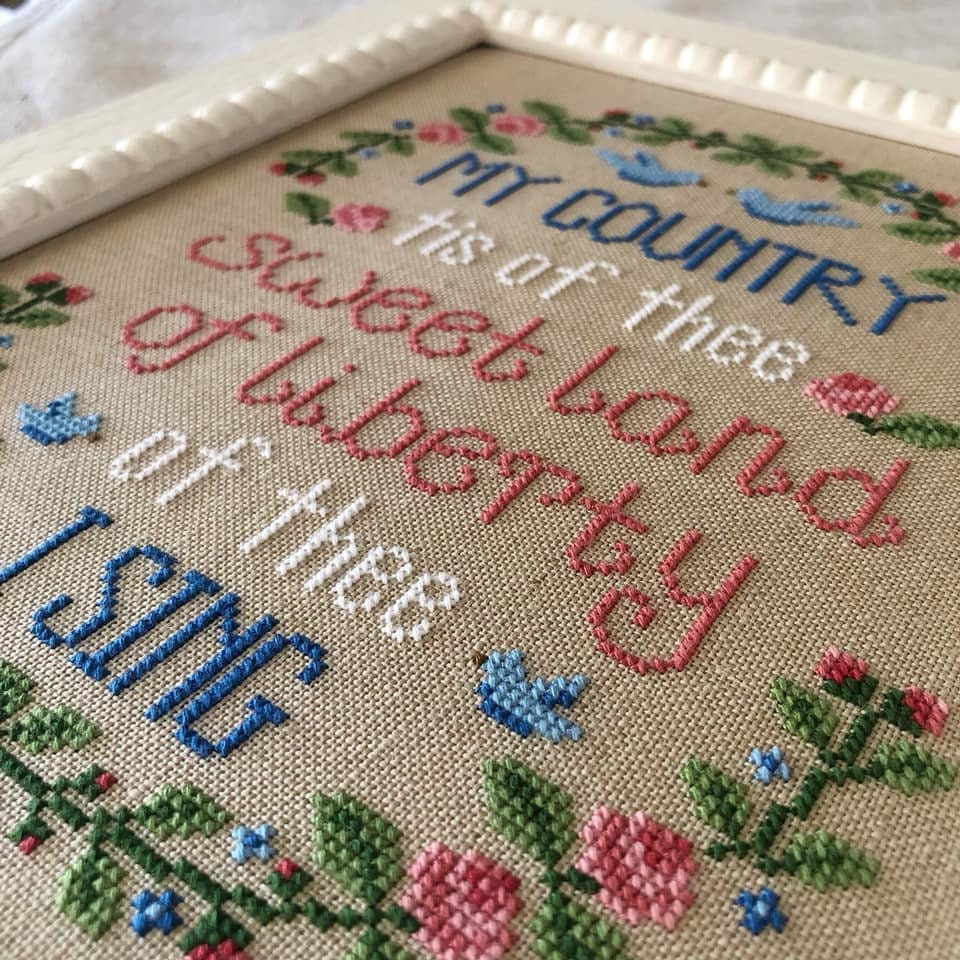 Counted Cross Stitch My Country Cross Stitch Patterns Patriotic  - Americana Blue Cross Stitch Pattern