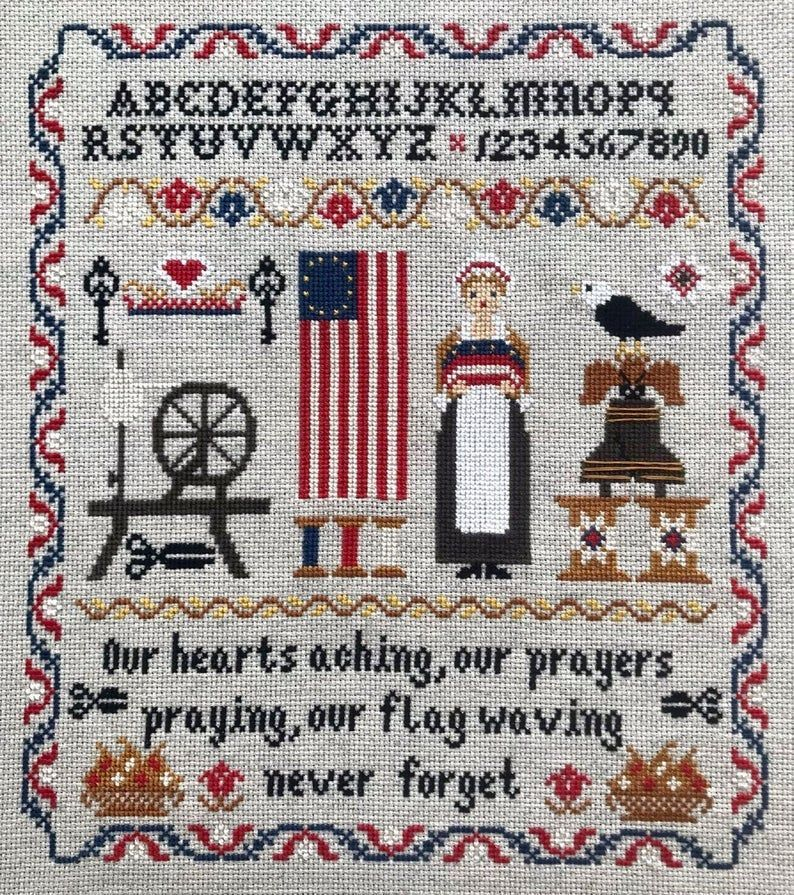 Counted Cross Stitch Pattern Betsy Ross Sampler Patriotic Etsy  - Betsy Ross Flag Cross Stitch Pattern