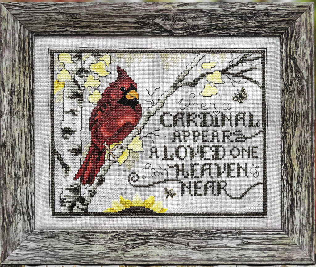 Counted Cross Stitch Pattern Sign From Heaven Cardinal Inspirational  - Cardinal Counted Cross Stitch Patterns