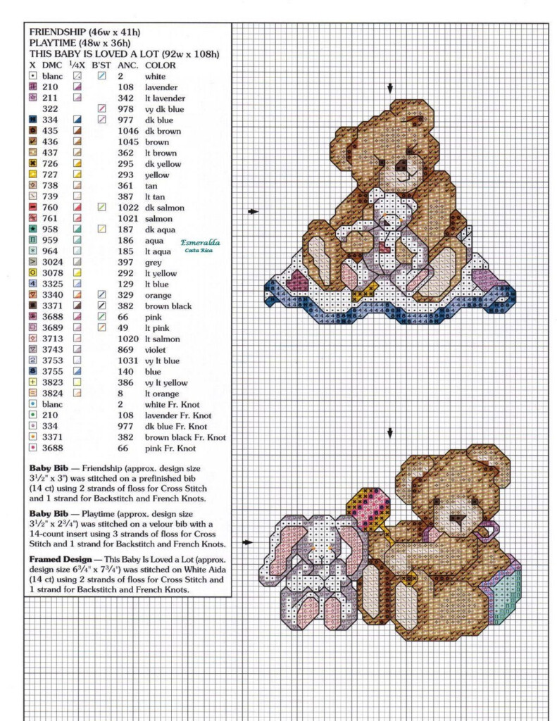 Counted Cross Stitch Pattern Teddy Bear Cute By Instantcrossstitch  - Teddy Bear Cross Stitch Patterns Free