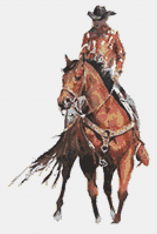 Cowboy Cross Stitch Pattern 1 Instant PDF Download Horse Etsy - Cowboy Cross Stitch Patterns Free