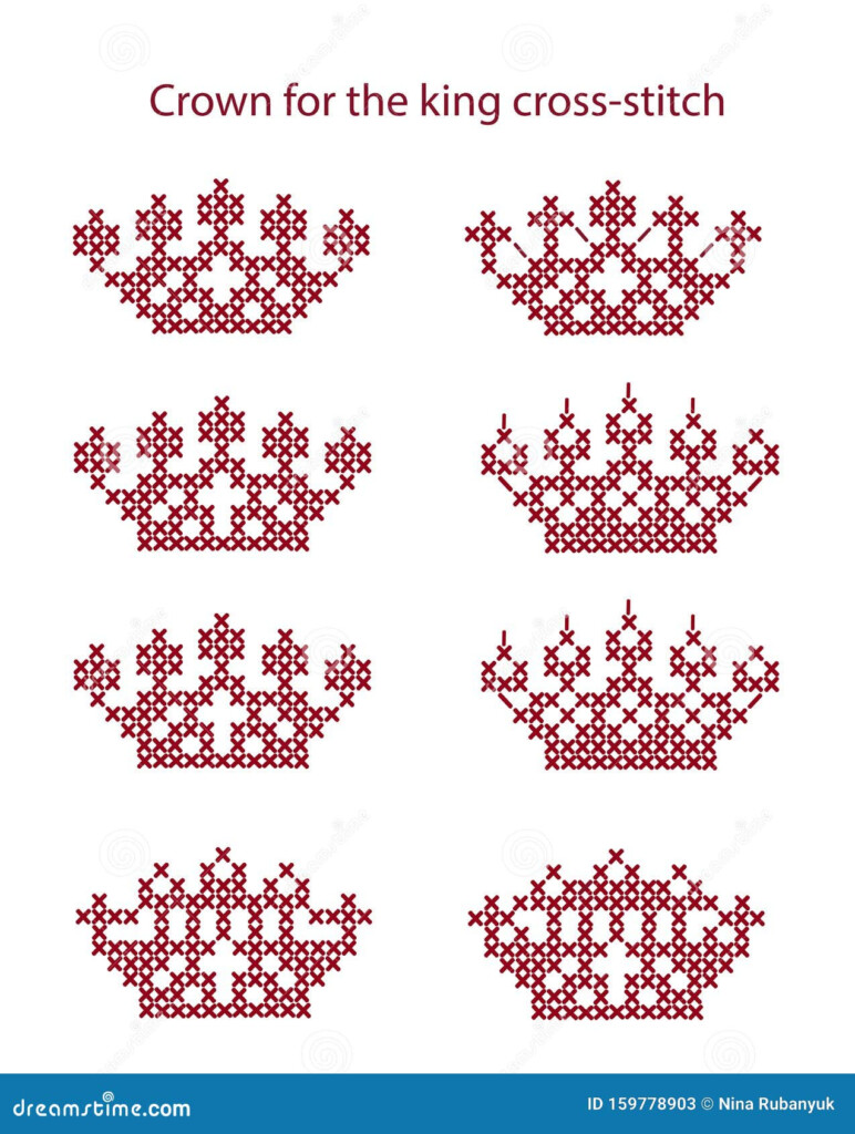 Craft Supplies Tools Modern Cross Stitch Embroidery Design Crown  - Princess Crown Cross Stitch Pattern