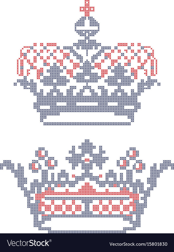 Craft Supplies Tools Modern Cross Stitch Embroidery Design Crown  - Princess Crown Cross Stitch Pattern