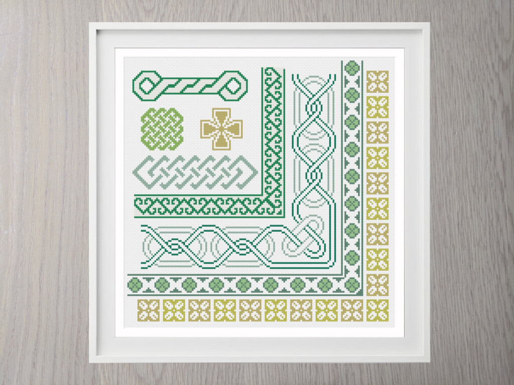 Cross Stitch Borders Pattern Celtic Digital Download Sampler - Celtic Cross Cross Stitch Pattern Free