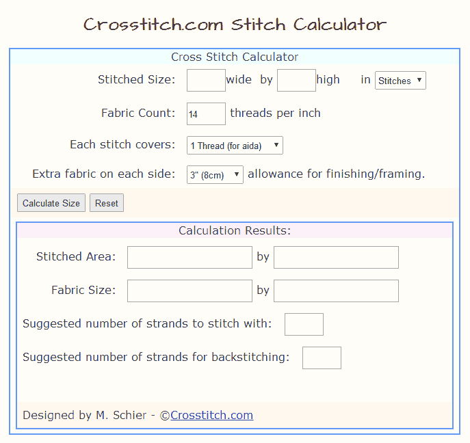 Cross Stitch Calculator Cross Stitch Calculator Cross Stitch Cross  - Cross Stitch Pattern Size Calculator
