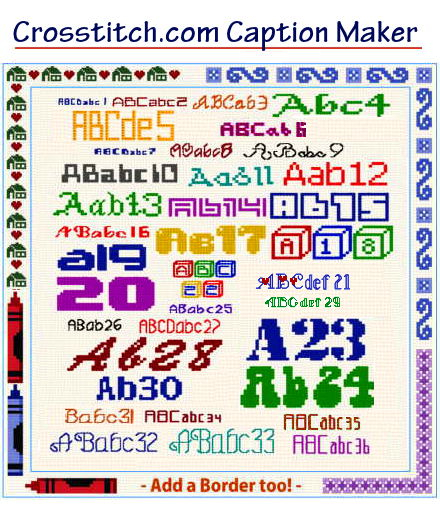 Cross Stitch Caption Maker Text Alphabet Border Pattern Generator - Text To Cross Stitch Pattern