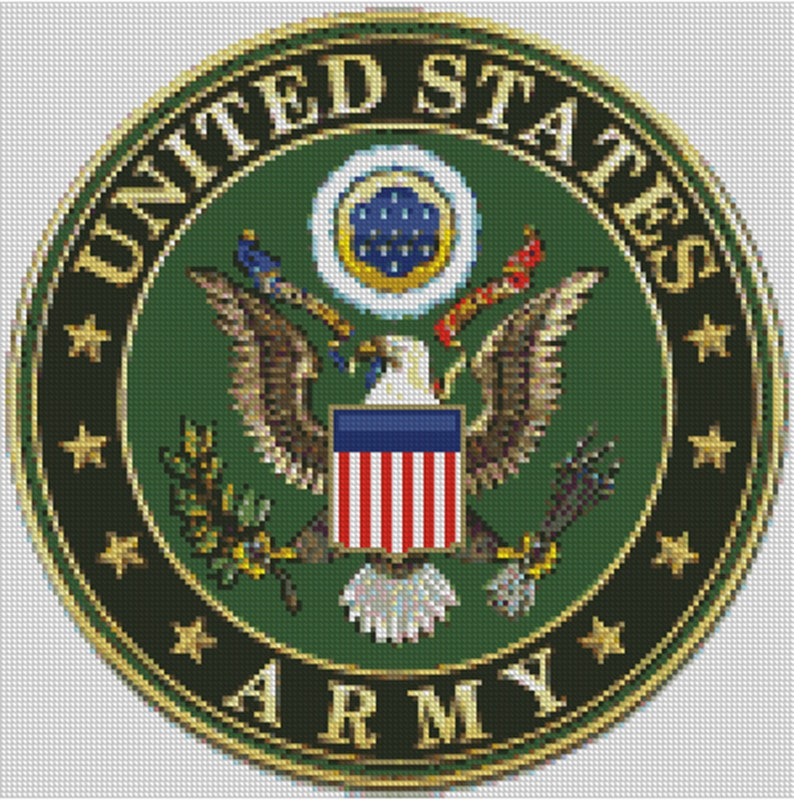 Cross Stitch Chart Pattern US Army Logo Military Etsy - Military Cross Stitch Patterns Free
