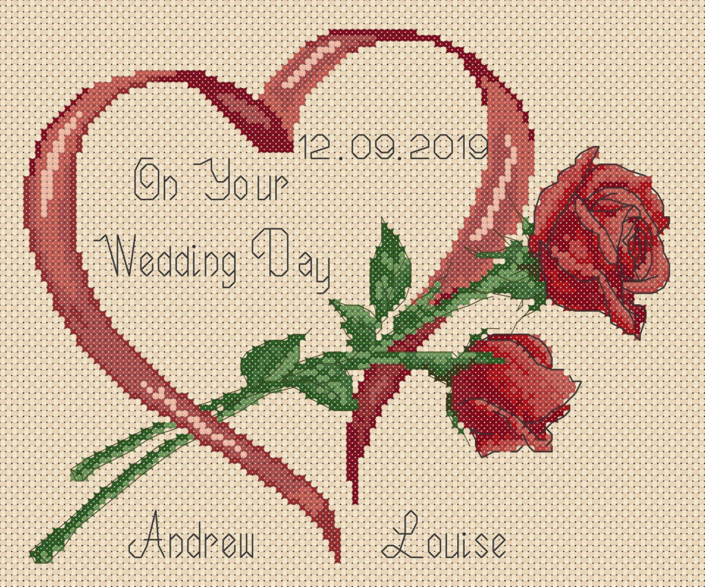  Cross Stitch Chart This Is A Chart Only On Your Wedding Day Sampler  - Cross Stitch Patterns For Weddings