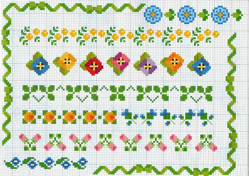 Cross Stitch Flower Border Patterns - Cross Stitch Flower Border Patterns Free