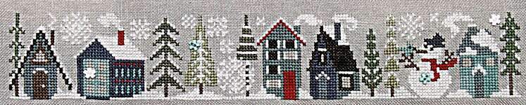 Cross Stitch Needlecraft And Embroidery Patterns - Frosty Tiny Town Cross Stitch Pattern