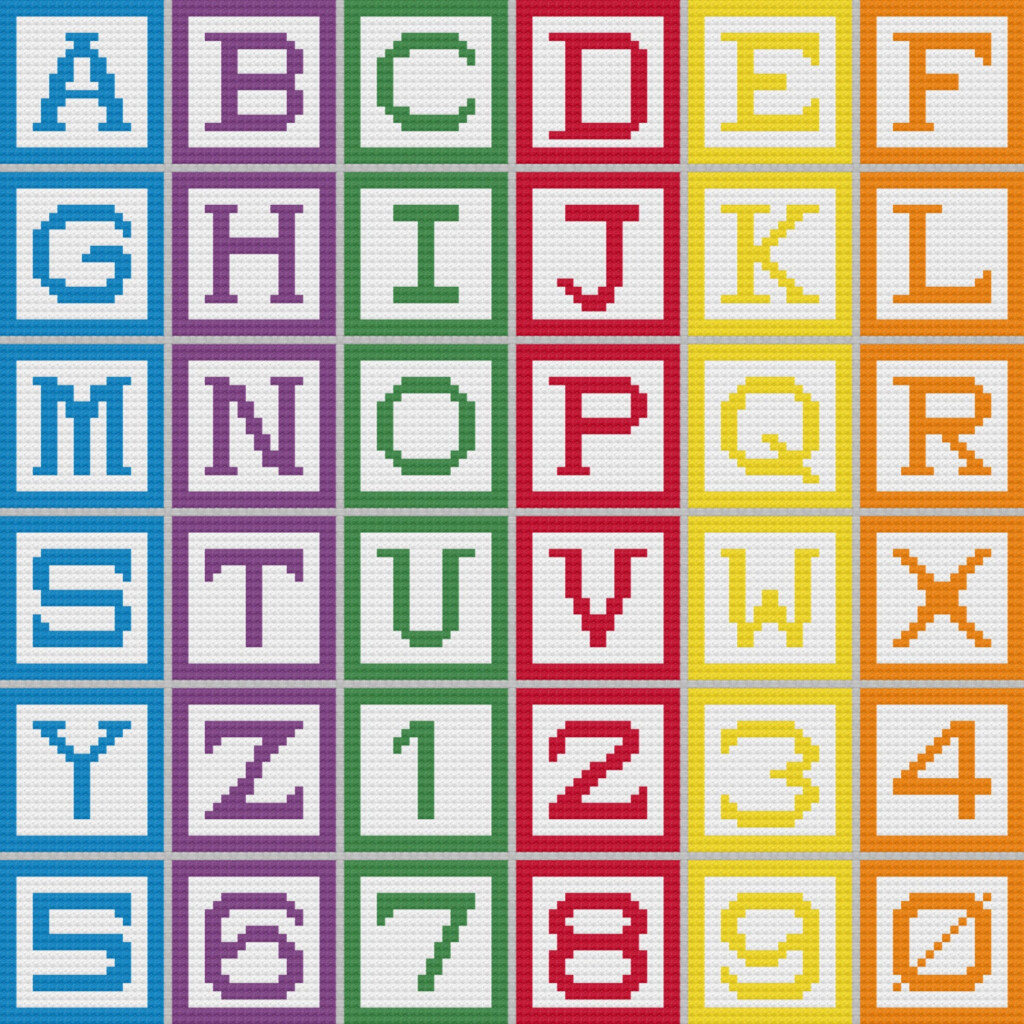 Cross Stitch Pattern Alphabet Blocks - Block Letter Cross Stitch Pattern