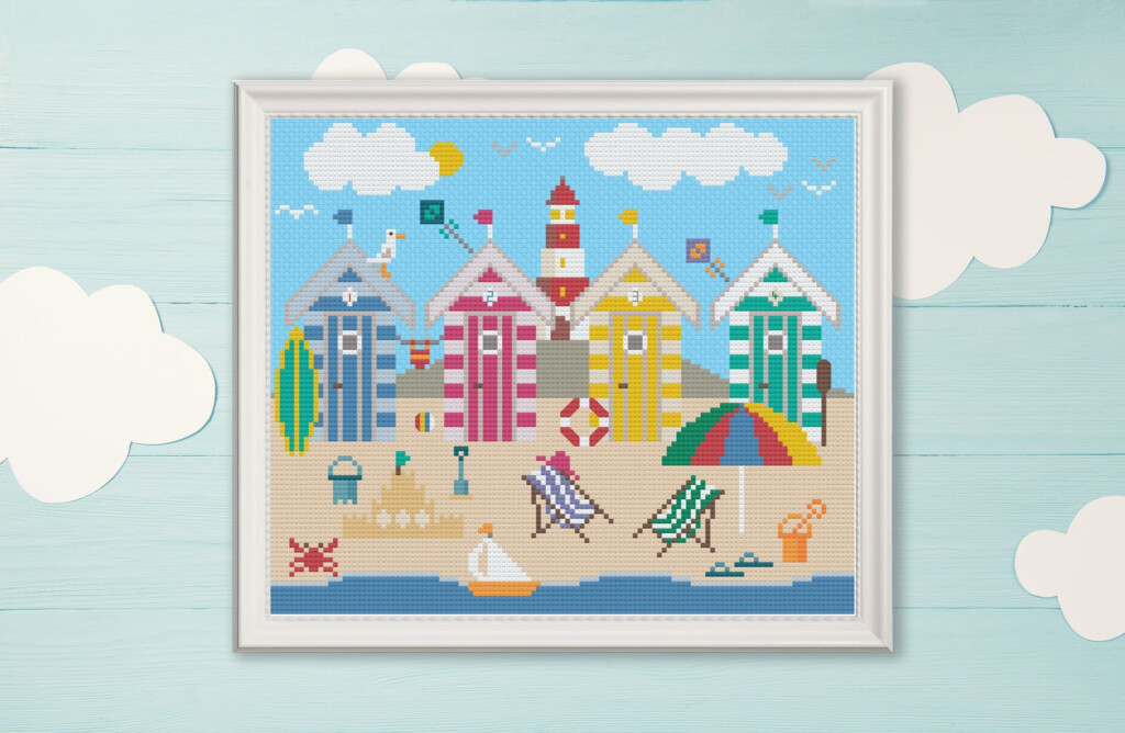 Cross Stitch Pattern Beach Huts Beach Scene PDF Download Etsy - Beach Hut Cross Stitch Pattern Free