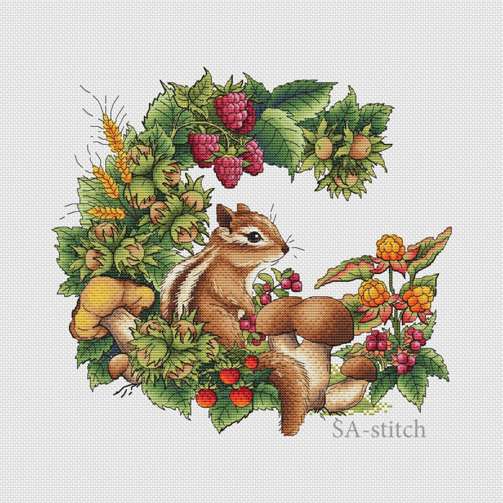Cross Stitch Pattern Chipmunk PDF Instant Download Etsy - Digital Download Cross Stitch Patterns