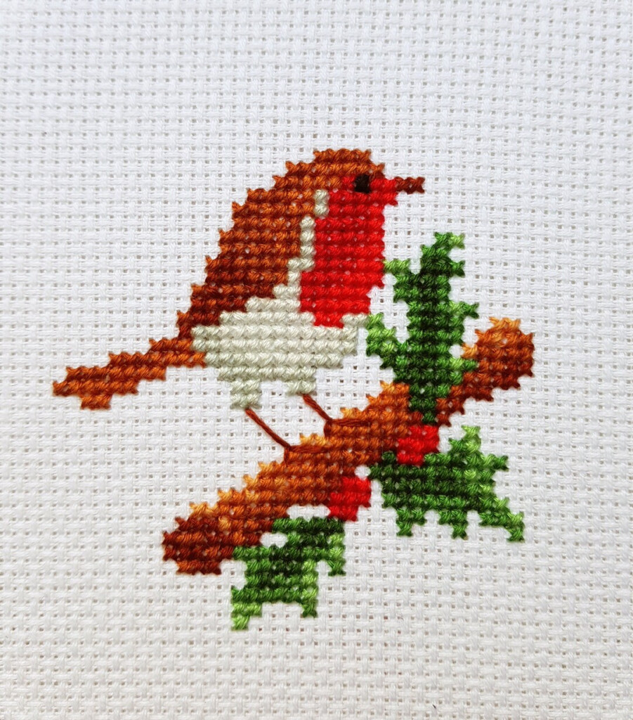 Cross Stitch Pattern Christmas Robin Hoopart Embroidery Seasonal  - Robin Cross Stitch Pattern Free