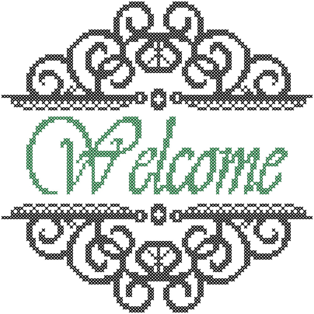 Cross Stitch Pattern Cross Stitch Welcome Pattern Welcome - Cross Stitch Welcome Sign Pattern