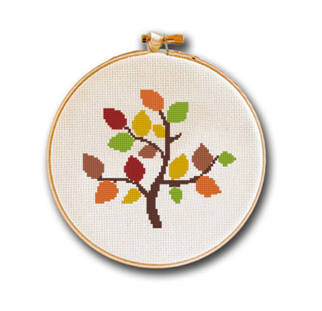 Cross Stitch Pattern Easy Autumn Tree Trees Of Season Series Etsy - Simple Tree Cross Stitch Pattern