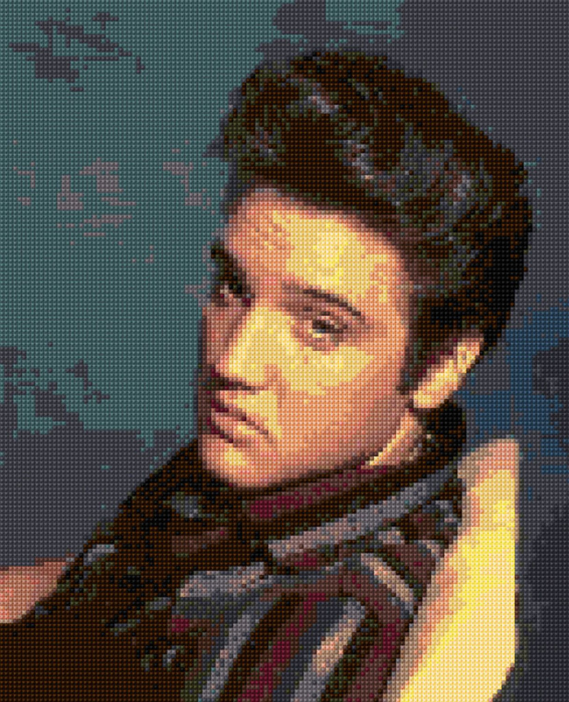 Cross Stitch Pattern Elvis Presley Portrait PDF New EASY Chart With  - Free Elvis Cross Stitch Pattern